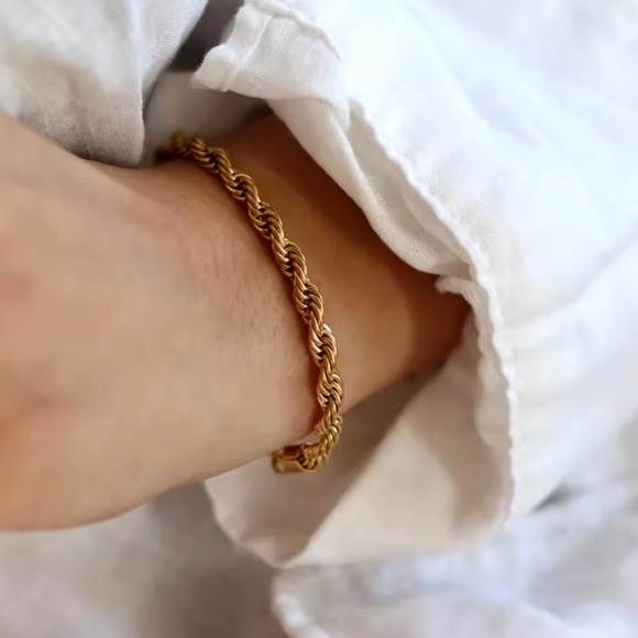 5mm Stainless Steel Twisted Rope Chain Bracelets for Men and women 7”+2”… - Picture 3 of 4